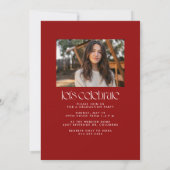 モダントレンディー院赤写真卒業 招待状 (裏面)