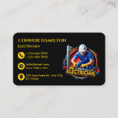 モダントレンディー鮮やか電気技師 名刺 (正面)