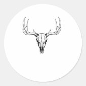 モダントレンディー鹿スカルステッカー3 ラウンドシール (正面)