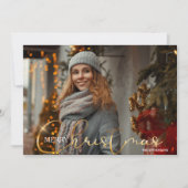 モダントレンディー1写真クリスマスカード シーズンカード (正面)