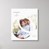 モダントレンディー2円形フォトフレ結婚ームの日付 キャンバスプリント (正面)