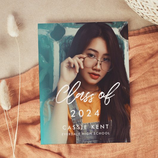 モダントレンディー2024年写真卒業 ポストカード