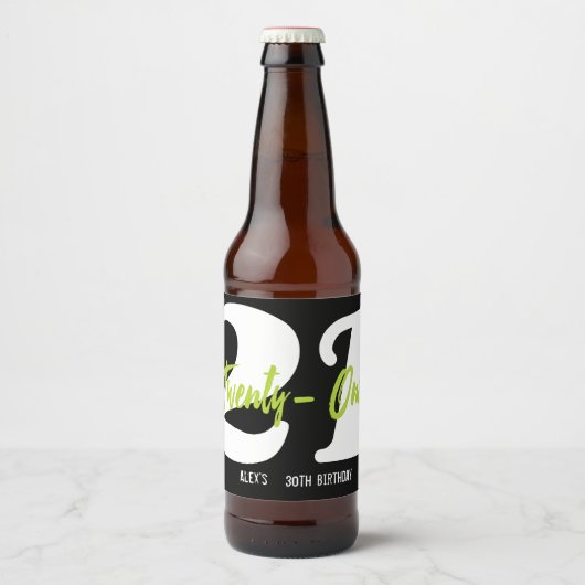 モダントレンディー21歳の誕生日パーティー ビールラベル (正面)