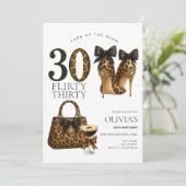 モダントレンディー30気のあるそぶりをした誕生日招待状 招待状 (スタンド正面)