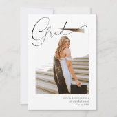 モダントレンディー4カジュアル写真卒業 案内状 (正面)