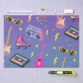 モダントレンディー80sスタイルかわいらしネオンピンクパープル 薄葉紙 (クラフト)