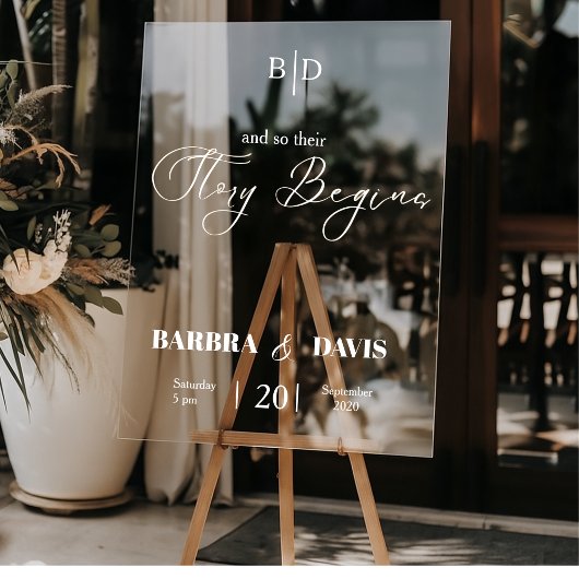 モダントレンディー「物語が始まる」結婚の アクリルサイン