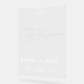 モダントレンディー「物語が始まる」結婚の アクリルサイン (傾斜)