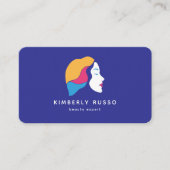 モダントレンディー、QRコード、サロン、女性ロゴビジネス 名刺 (正面)