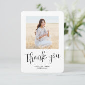 モダントレンディーScript 2写真シンプルThank You サンキューカード (スタンド正面)