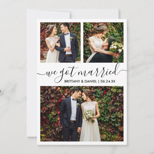 モダントレンディーScript We得結婚した3写真 案内状 (正面)