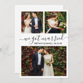 モダントレンディーScript We得結婚した3写真 案内状 (正面/裏面)