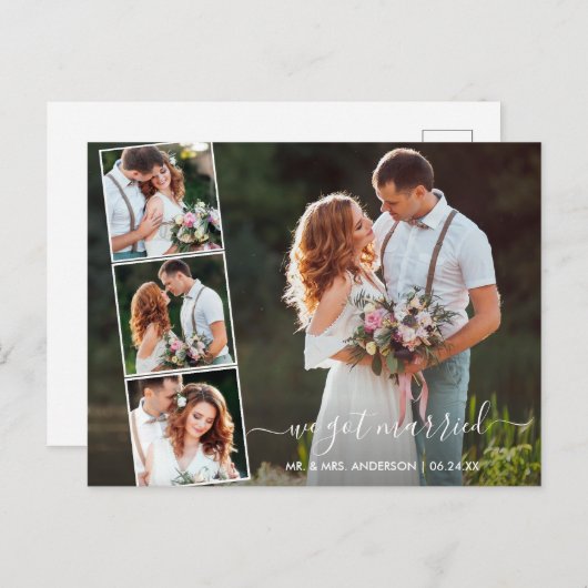 モダントレンディーScript We得結婚した 4枚 ポストカード (正面/裏面)