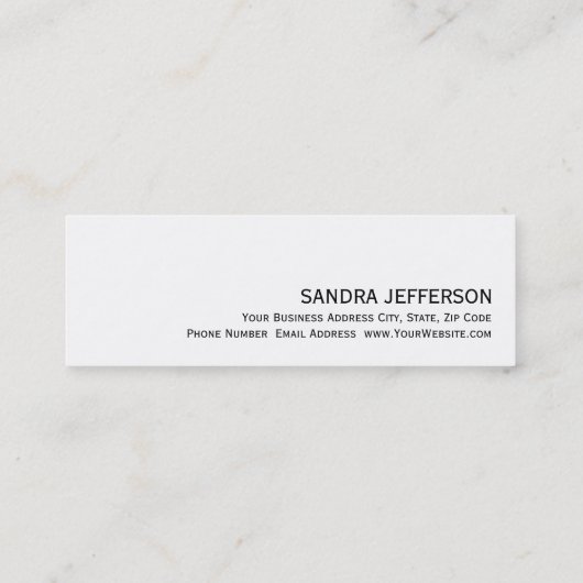 モダントレンド美容師ミニマルシンプルリストスクリプト スキニー名刺 (裏面)