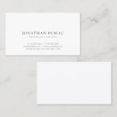 モダントレンド　ミニマリストデザイン　エレガントプレーンシック 名刺 (正面/裏面)
