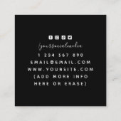 モダントレーニングジムトレーナーフィットネスバーベルロゴ スクエア名刺 (裏面)