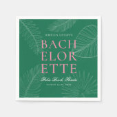 モダントロピカラフルックのパ離れームバチェロレッテ スタンダードカクテルナプキン (正面)