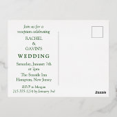 モダントロピカルウェディングエロープメントの受付 箔招待状ポストカード (裏面)