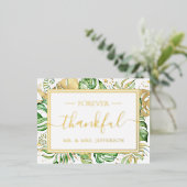 モダントロピカルウェディング Mr. & Mrs. サンクスカード 箔招待状ポストカード (立ち正面)