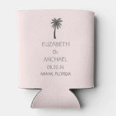 モダントロピカルパーム結婚のカスタム 缶クーラー (裏面)