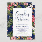 モダントロピカル カップル ウェディング シャワー 招待状 (正面/裏面)
