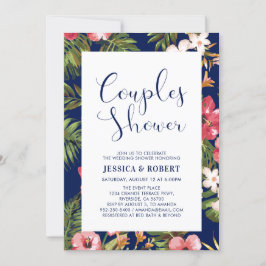 モダントロピカル カップル ウェディング シャワー 招待状
