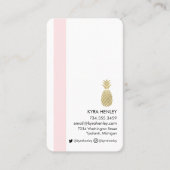 モダントロピ葉カルピナップルピンクグリーン 名刺 (正面)