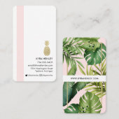 モダントロピ葉カルピナップルピンクグリーン 名刺 (正面/裏面)