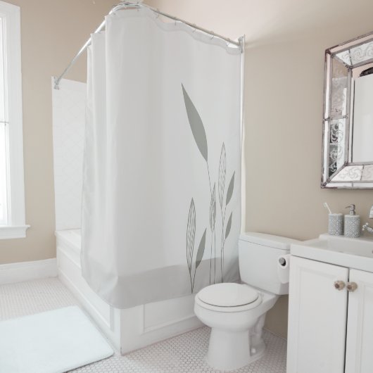 モダントープとタン高葉さい シャワーカーテン (インサイチュ)