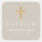 モダントープ宗教十字洗礼 スクエアシール (正面)