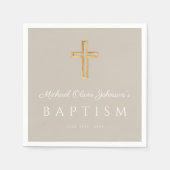モダントープ宗教十字洗礼 スタンダードカクテルナプキン (正面)