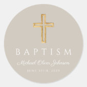 モダントープ宗教十字洗礼 ラウンドシール (正面)