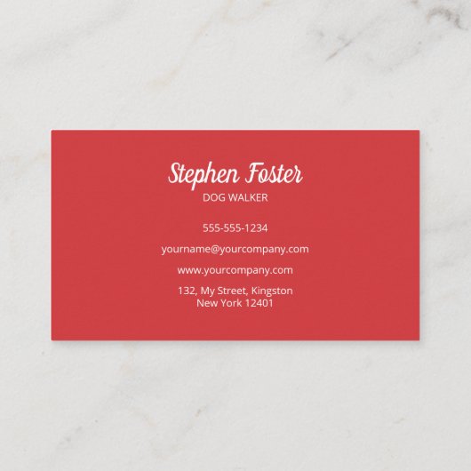 モダンドッグウォーカーペット着座犬歩くサービス 名刺 (裏面)