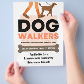 モダンドッグウォーカーボーンペットシッター チラシ (手)