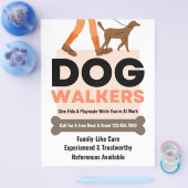 モダンドッグウォーカーボーンペットシッター チラシ (シングル)