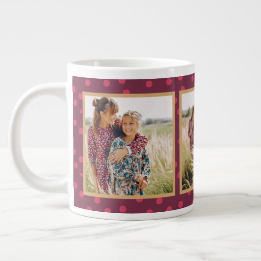 モダンドッツ スリーフォト ジャンボコーヒーマグカップ (左)