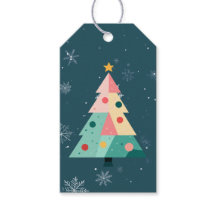 モダンドットクリスマスツリーギフトタグ