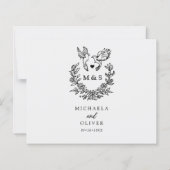 モダンドミニマルブエレガントスクリプト結婚式RSVP (裏面)