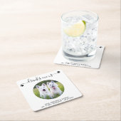 モダンドリンクパーソナライズされたPhoto結婚 Pet スクエアペーパーコースター (インサイチュ)