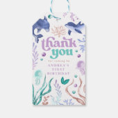 モダンドルフィンザシーアンザシーサンキュー誕生日 ギフトタグ (裏面)