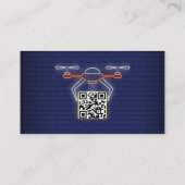 モダンドローンQRコード プロフェッショナルUAV撮影 名刺 (裏面)