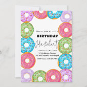 モダンドーナツベーキングカラフルクリーム誕生日 招待状 (正面)
