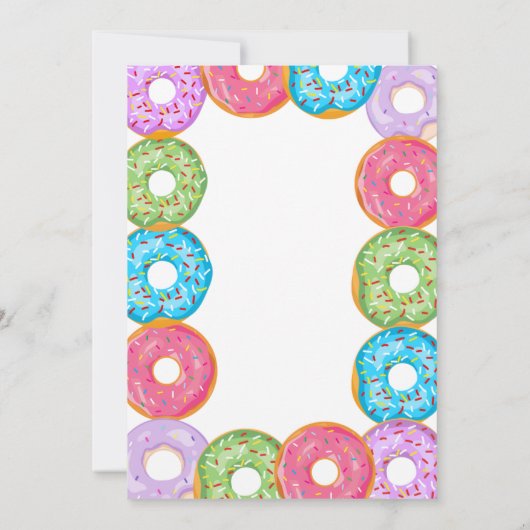 モダンドーナツベーキングカラフルクリーム誕生日 招待状 (裏面)