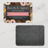 モダンドーナツ&おむつ赤ちゃんシャワー散らしラッフル エンクロージャーカード (正面/裏面)