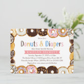 モダンドーナツ&おむつ赤ちゃんシャワー散水 招待状 (スタンド正面)