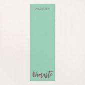 モダンナマステ名ターコイズグリーンマウーブ ヨガマット (裏面)