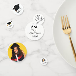 モダンナースカスタム写真卒業パーティー コンフェッティ