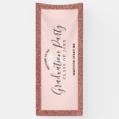 モダンナース卒業バラ金ゴールドグリッター名 横断幕 (縦)