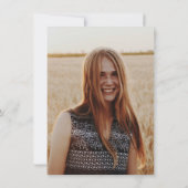 モダンナース卒業パーティー金ゴールドスクリプトモノグラム 招待状 (裏面)