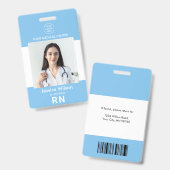 モダンナースID医療従事者スタッフブルーバッジ バッジ (表裏)